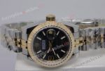 Copy Rolex Datejust 2-Tone Black Wave Dial High Qualtiy Watch